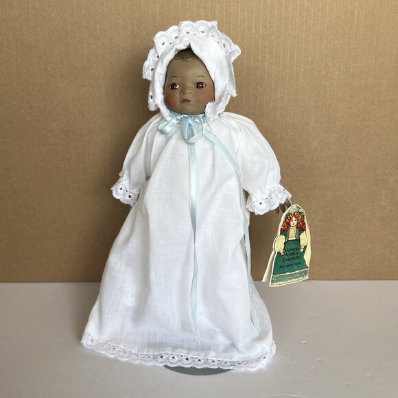 1983 Goebel Victoria Ashlea African American Baby Baptism Porcelain & Cloth 11" - Picture 1 of 11